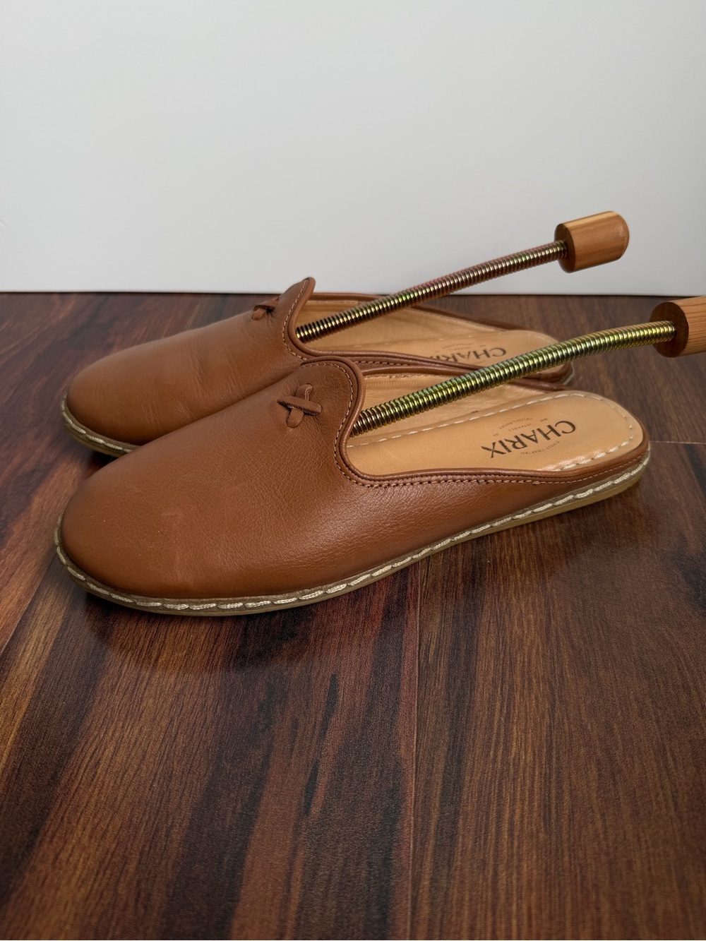 Charix Camel Leather Mule Slip On Size 39 (9/9.5)